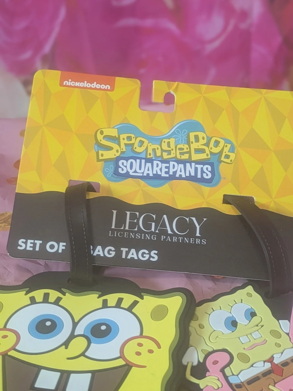 SpongeBob SquarePants Luggage Tags - Yellow & Pink